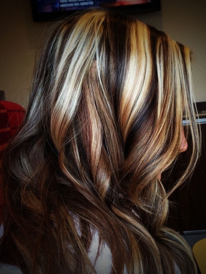 Pictures of blonde highlights on a brunette