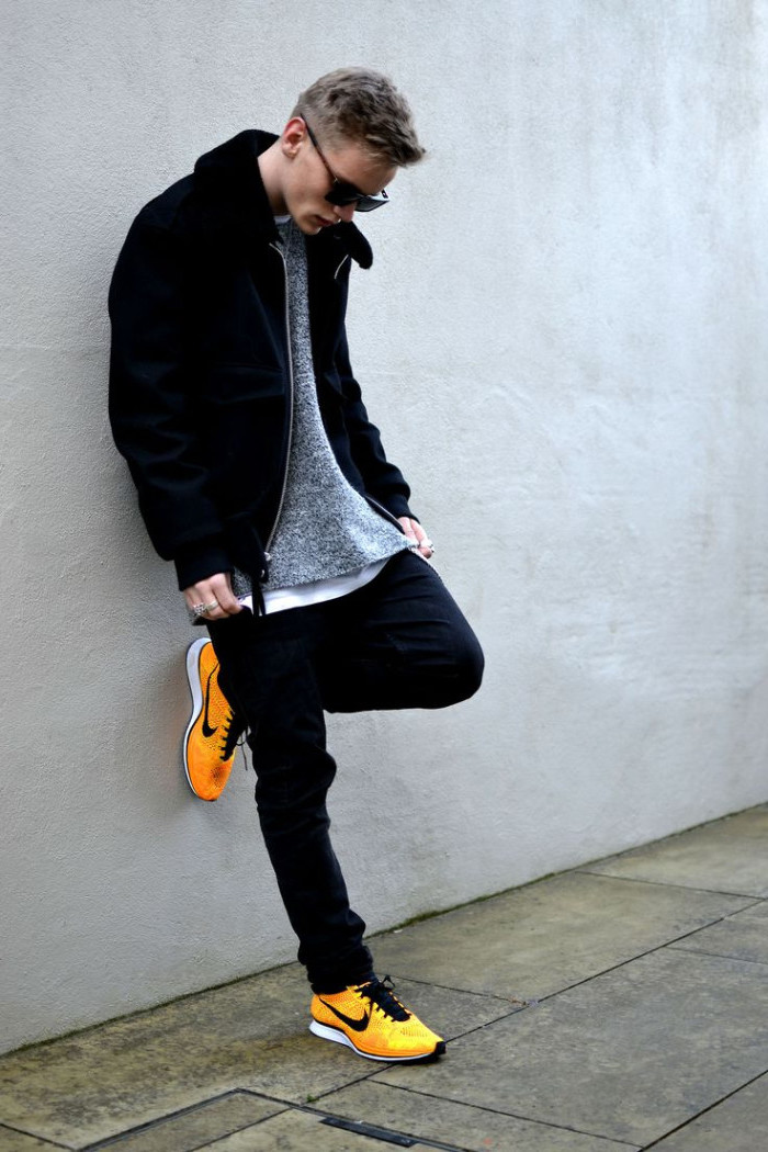 yellow sneakers mens outfit
