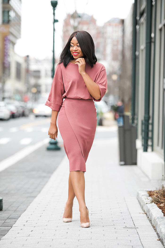 pink business casual dress