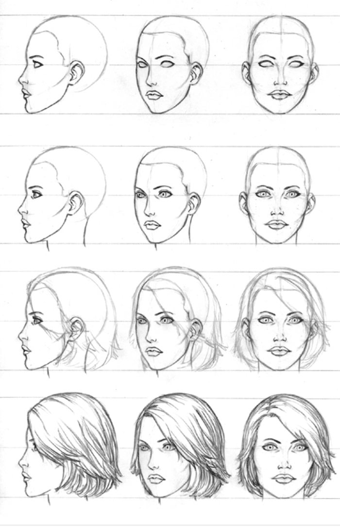 Featured image of post Female Hair Drawing Step By Step The hair just like the eyes is an elementary part of an anime character