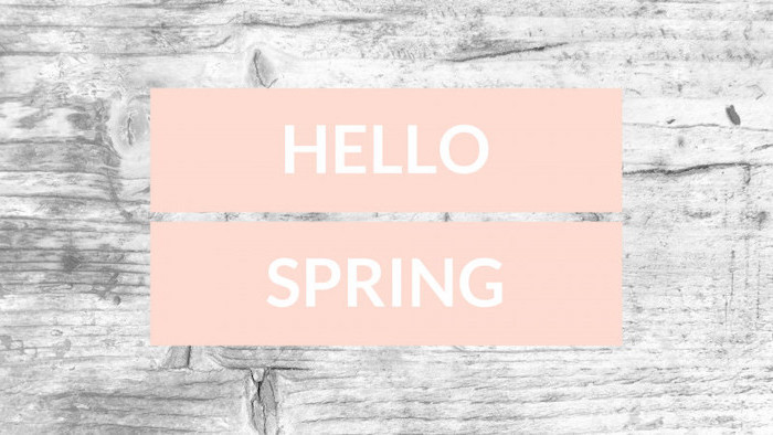 hello spring quote, on an orange background, on a wooden background, spring wallpaper for desktop