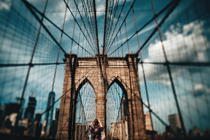 brooklyn bridge, cute tumblr backgrounds, blue sky, new york city landscape