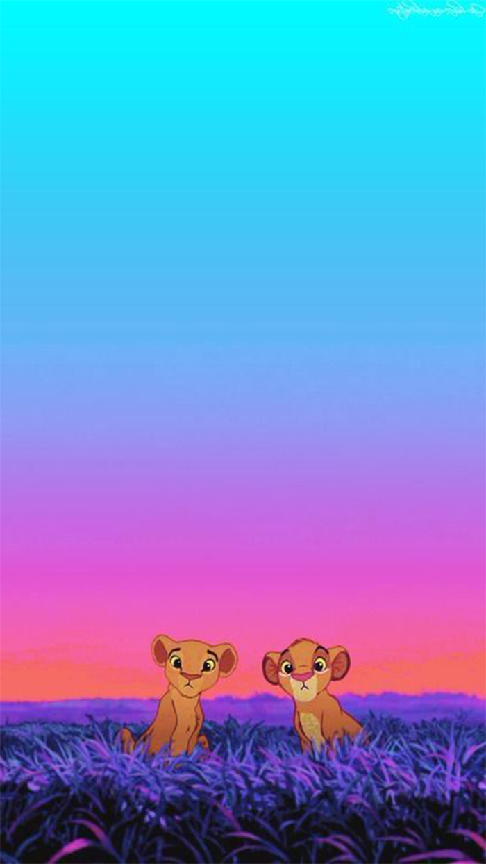 pink iphone wallpaper, the lion king inspired, blue and pink background