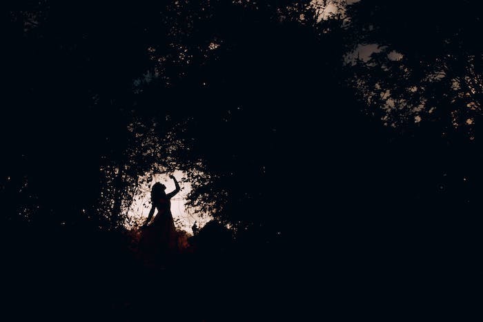 female silhouette, tumblr screensavers, black trees