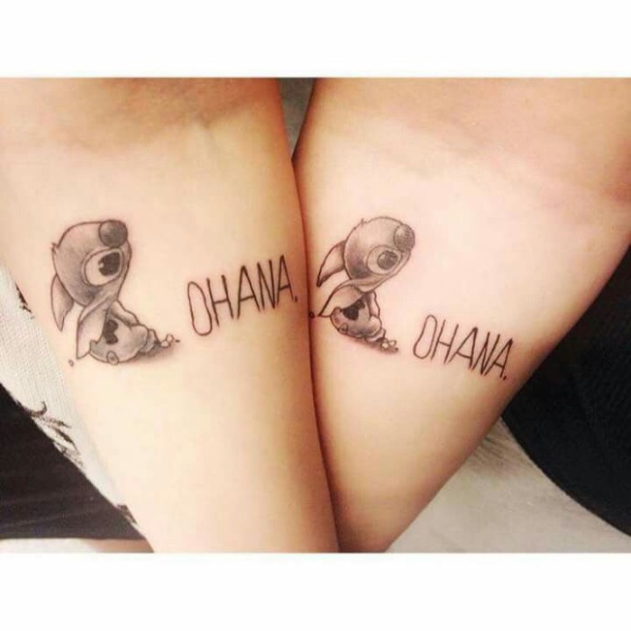 ohana tattoo, cute best friend tattoos, forearm tattoos