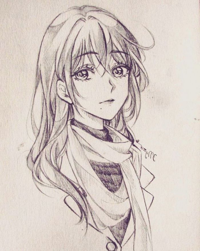pencil sketch, black and white, how to draw anime boy, girl drawing