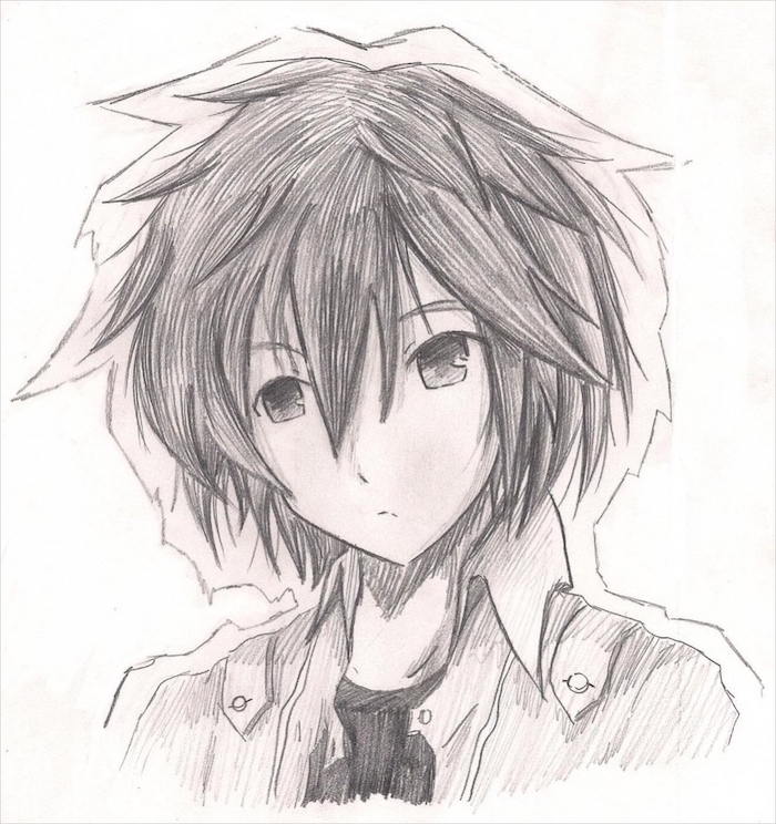 black and white, pencil sketch, how to draw anime heads, boy drawing