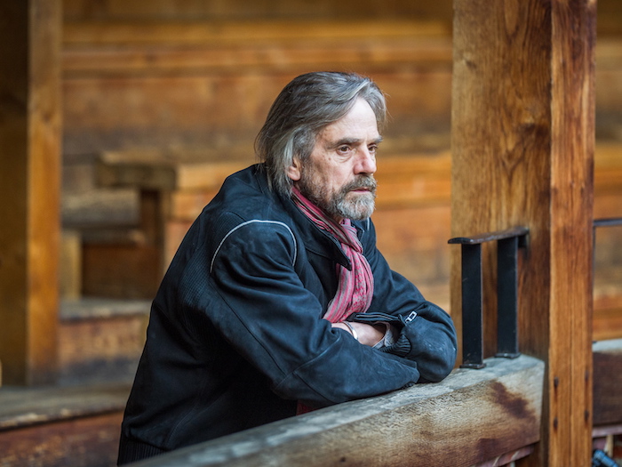 jeremy irons, grey hair, black jacket, red scarf, medium length hairstyles for men