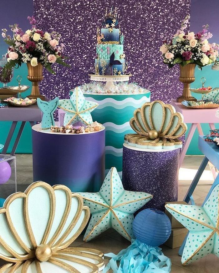 purple and gold baby shower theme