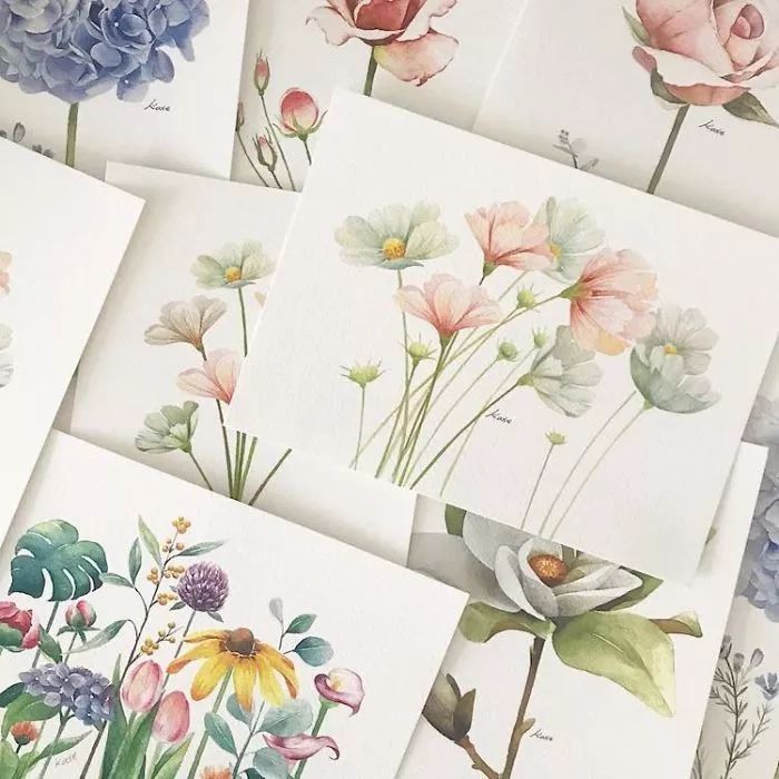 different paintings, floral drawings, easy flowers to draw, watercolor paintings