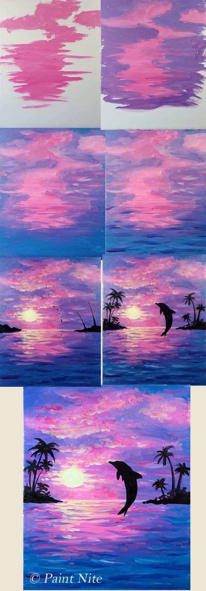 Sunset Painting Ideas Step By Step