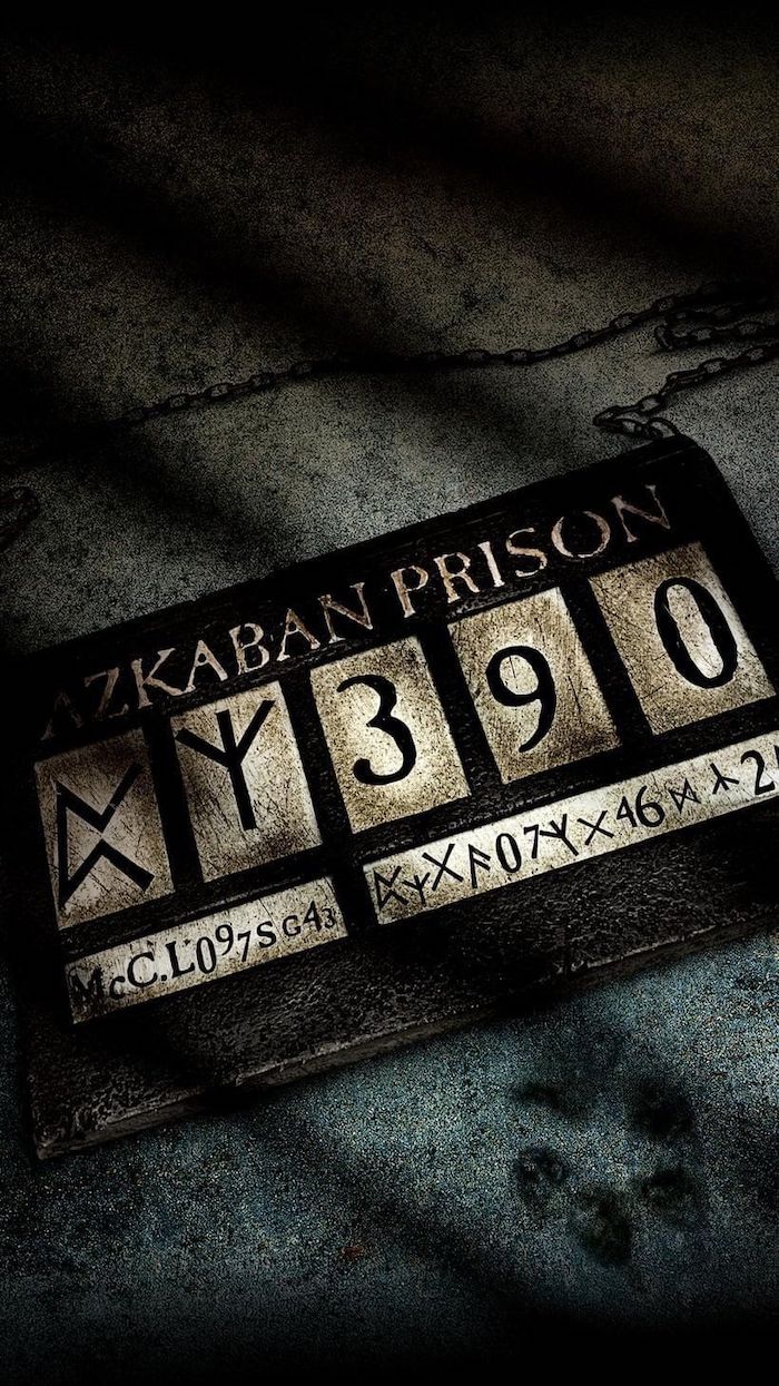 azkaban prison, prisoner number tag, hogwarts wallpaper, dark aesthetic
